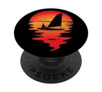 Sailing Yachting sunset Barca vela Veliero vela Marinai PopSockets PopGrip Adesivo