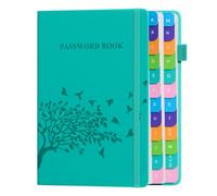 Sailingvan Libro delle password con linguette alfabetiche, di piccole | Libro con copertina rigida in pelle PU per anziani, diario di bordo per indirizzi Internet, goffratura albero della vita