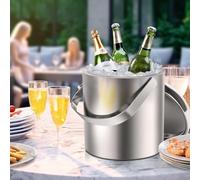 Sailnovo AM004189-1129-5 Eiseimer 1.2L mit Deckel und Zange-Edelstahl, Acciaio Inossidabile