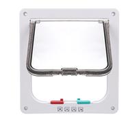 Sailnovo - Porta per gatti 19 x 20 x 5,5 cm, bianca, taglia M, porta per gatti con serratura a 4 vie per porte interne ed esterne, porta per animali domestici resistente alle intemperie