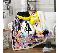 Sailor Moon Anime Flanella 3D Stampato digitalmente Coperta Regalo di festa Biancheria da letto Fit Office Home