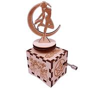 Sailor Moon - Carillon in legno intagliato con manovella, con coperchio girevole, per Natale, compleanno, San Valentino, gioco Moonlight Densetsu