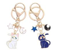Sailor Moon Set di portachiavi - Portachiavi anime - Carina figura di gatto & fascino magico per borsa, telefono cellulare, auto, souvenir perfetto per ragazze e amanti dei gatti, colore, Taglia unica