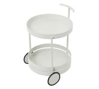 SailorMoon Carrello da portata, 40 x 61 m, rotondo a due piani, con 2 ruote, capacità di carico di 6,21 kg, per cucina, soggiorno e ufficio, bianco