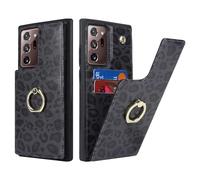 SailorTech per Samsung Galaxy Note 20 Ultra Custodia con portacarte, Samsung Galaxy Note 20 Ultra Custodia telefonica ad anello con supporto per carta di credito Custodia-Leopardo Nero