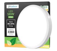 sailsco Plafoniera LED Soffitto,Fonti luminose Classe A-16W 3360LM, Plafoniera Bagno IP44 Impermeabile Rotonda Ø27CM,4000K Naturale per Cameretta, Cucina, Balcone, 1 Pezzo