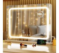 Saimeihome Hollywood Specchio Trucco con Luci LED Regolabili, 3 Modelli di Luce, Specchio Grande con controllo touch e funzione di memoria della luminosità, 80x55cm (Bianca)