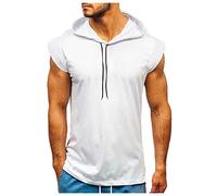 Saingace Senza Maniche Tagliata in Cotone 2023 Maglia Dry Fit Maglietta Gilet T-Shirt Muscolare Canotte Uomo Con Cappuccio Surf T Shirt Uomo Slim Fit Smanicato Uomo