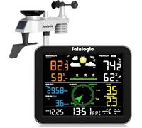 Sainlogic 7-in-1 Stazione Meteorologica con 7.56" Grande Display, Stazione Meteo con Sensore Esterno, Termometro, Igrometro, Anemometro, Pluviometro,Avviso Personalizzabile,Previsioni Meteo,Senza WiFi