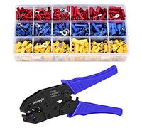 Sainlogic Set di Capicorda a Crimpare, Assortimento di Connettori Elettrici 0,5-6 mm² Isolati, Pinza Crimpatrice con 700 pezzi