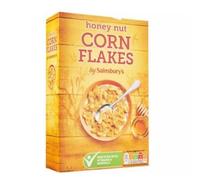 Sainsbury's Honey Nut Corn Flakes 500g - Croccante tostato, cornflakes zuccherati con arachidi tritate e miele.