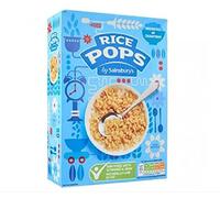 Sainsbury's Rice Pops 375g - Cereale di riso croccante tostato dorato fortificato con vitamine e ferro.