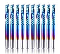 SainSmart Genmitsu 10 frese CNC per naso piatto Nano Blue Coat, fusto a spirale Upcut singolo, 1 flauto (3,175 x 17 x 38 mm)