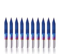 SainSmart Genmitsu 10Pcs Nano Blue Coat Bits per l'incisione del mantello, 30 gradi 0.1mm punta 0.1mm 1/8" gambo conico a V-Bit