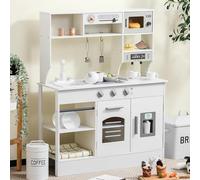 SainSmart Jr. Cucina gioco per bambini, set da cucina in legno con luce e suono, macchina per cubetti di ghiaccio, forno e lavello, cucina gioco alla moda, regalo per bambini dai 3 anni in su