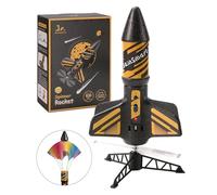 SainSmart Jr.- Fusée motorisée Razzo motorizzato con Paracadute, Lancio Fino a 61 Metri, Giocattolo all'aperto per Bambini di età Compresa tra 8 e 12 Anni (Nero), Colore, Medio, Rocket