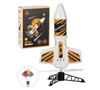 SainSmart Jr. Razzo Spaziale Giocattolo - Razzo Motorizzato con Paracadute, per Bambini 8-12 Anni, Bianco