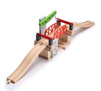 SainSmart Jr. Set di treni in legno, set di ponte di sollevamento mobile con binario per bambini, compatibile con Thomas, Brio, Chuggington, Melissa e Doug