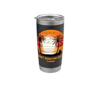 Saint Augustine Beach Florida Vintage Tramonto Retro Estate Bicchiere termico in acciaio inox doppia parete