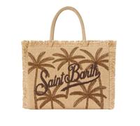 Saint Barth MC2 BORSA VANITY REGULAR EFFETTO PAGLIA CON RICAMO PALME