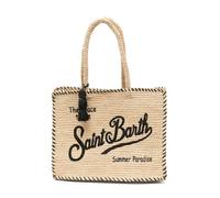 Saint Barth MC2 MC2 BORSA A SPALLA VANITY RAFIA BEIGE CON BORDO NERO - UNI