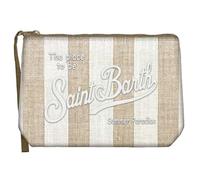 MC2 SAINT BARTH POCHETTE ALINE IN LINO A RIGHE BEIGE - UNI