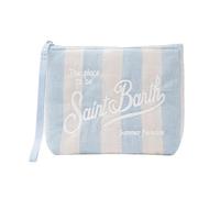 Saint Barth MC2 MC2 POCHETTE ALINE SOFT IN COTONE LINO CON STAMPA A RIGHE - UNI