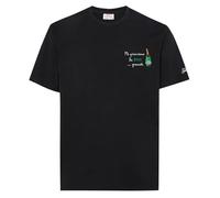 Saint Barth MC2 T-Shirt Nera in Jersey di Cotone Classic Fit con Ricamo Mi PIACCIONO Le...
