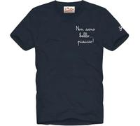 Saint Barth Tshirt Mc2 Bello ma Piaccio (IT, Testo, S, Regular, Regular, Standard, Blu)