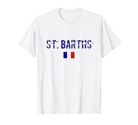 Saint-Barthelemy Blu Donna Uomo Vacanza Bandiera St Barths Maglietta