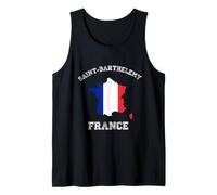 Saint-Barthelemy Francia Vintage Bandiera Francia Mappa Design Canotta