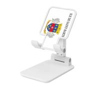 Saint Barthelemy - Supporto pieghevole per telefono cellulare, con angolo regolabile in altezza, da tavolo, portatile, compatibile con tutti gli smartphone, colore: bianco
