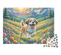 Saint Bernard 1000 Pezzi Puzzle Divertente Intrattenimento Creativo Saint Bernardin Flower Field Jigsaw GiocattoloPuzzle Antistress Per Regali 70x50cm/1000pcs