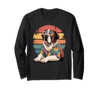 Saint Bernard Dog Occhiali da Sole Hawaii Spiaggia Estate Maglia a Manica
