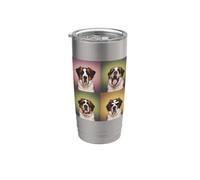 Saint Bernard Pet Face Portrait Photobooth con occhiali da sole Bicchiere termico in acciaio inox doppia parete