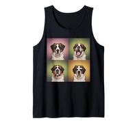 Saint Bernard Pet Face Portrait Photobooth con Occhiali da Sole Canotta