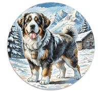 Saint Bernard Puzzle Rotondo 1000 Pezzi Rompicapo Per Adulti E Bambini Pet Dog Regali Natale Collezione Circolare Amore Amico Festa Aziendale 1000pcs (67.5x67.5cm)