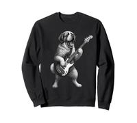 Saint Bernard Suonare Basso Rock Music Dog Lover Felpa