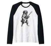 Saint Bernard Suonare Basso Rock Music Dog Lover Maglia con Maniche Raglan