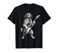 Saint Bernard Suonare Basso Rock Music Dog Lover Maglietta
