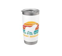 Saint Bernard Vintage Retro Tramonto Silhouette Bicchiere termico in acciaio inox doppia parete
