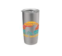 Saint Bernard Vintage Retro Tramonto Silhouette Bicchiere termico in acciaio inox doppia parete