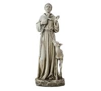 Saint Francis of Assisi with Deer Resin Home Garden Statue, 14 Inch