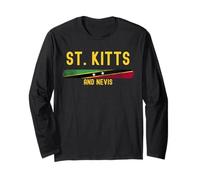 Saint Kitts And Nevis Flag | Kittitian Vintage Distressed Maglia a Manica