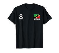 Saint Kitts E Nevis Numero 8 Bandiera Nazionale Paese Maglietta