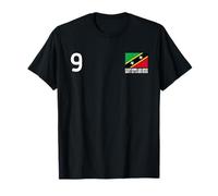 Saint Kitts E Nevis Numero 9 Bandiera Nazionale Paese Maglietta