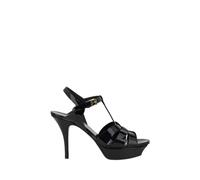 Saint Laurent Black Calf Leather Bos Taurus Stiletto Heel Sandals - EU36/US6