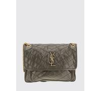 SAINT LAURENT Borsa a spalla Niki in pelle di vitello trapuntata con monogramma YSL OS Muschio