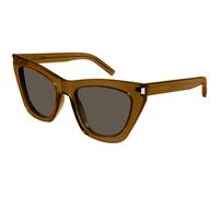 SAINT LAURENT Donna SAINT LAURENT SL 214 KATE 034 Occhiali da sole Acetato Marrone Marrone Cat Eye