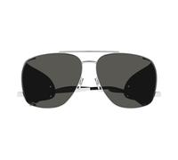 Saint Laurent Sl 653 Leon Leather Spoiler Occhiali Da Sole Uomo Argento Pilot Grigio 59mm